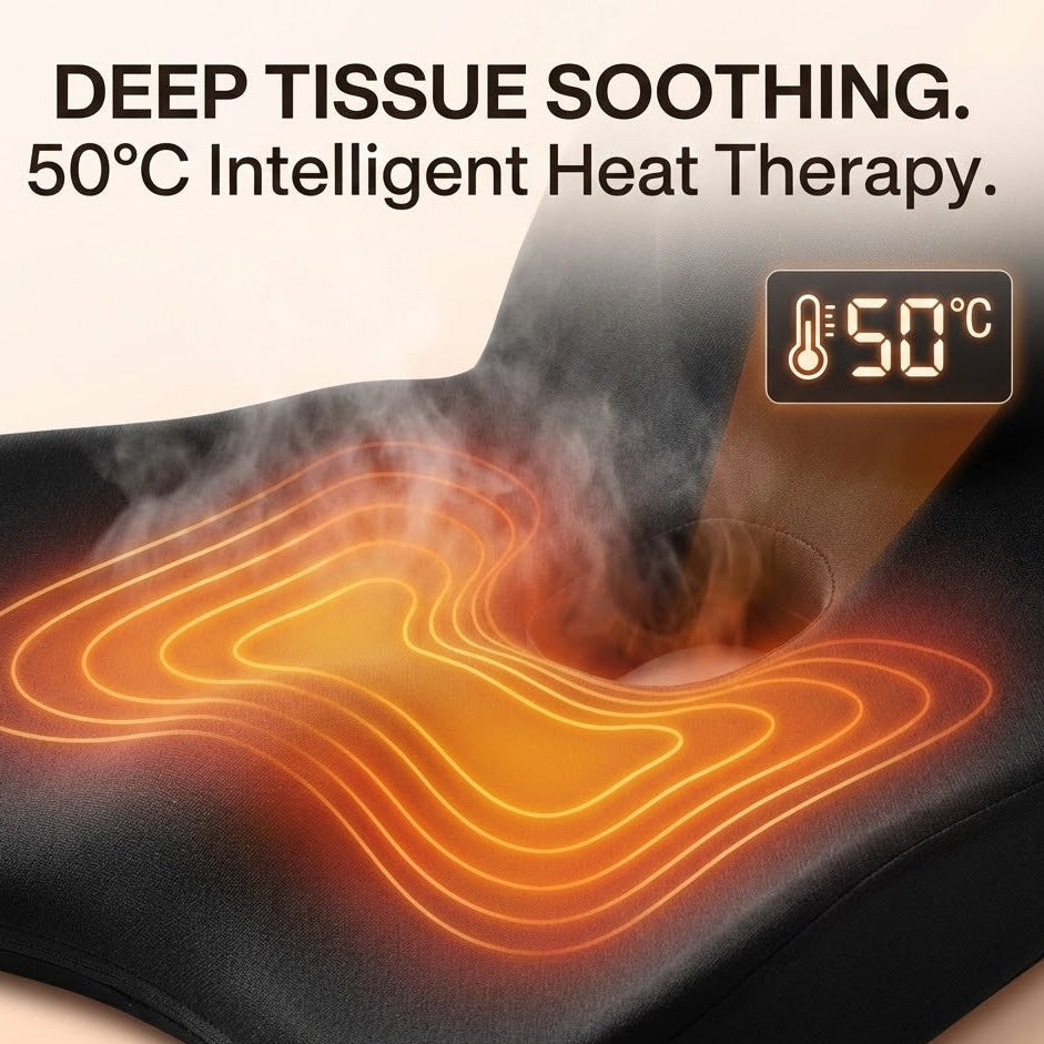 Cushion for Bruised Tailbone & Sore Coccyx | Contoured Seat Pad with Cut-Out for Pressure Relief