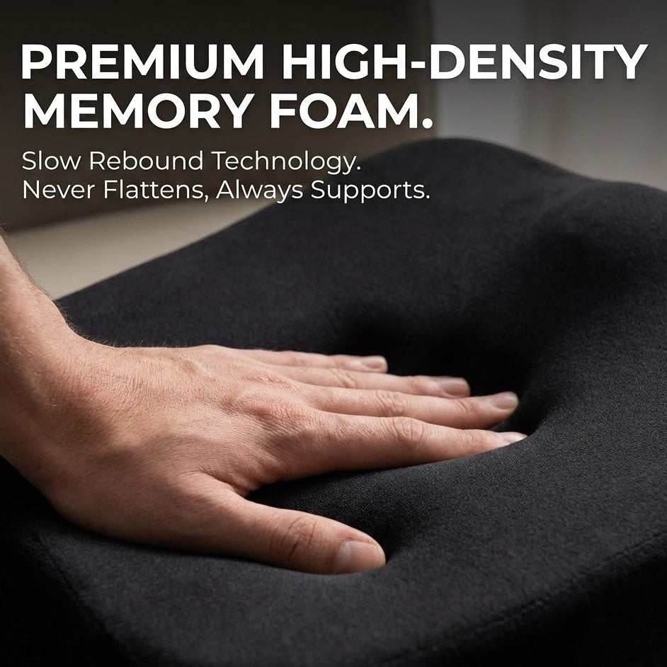 Cushion for Bruised Tailbone &amp; Sore Coccyx | Contoured Seat Pad with Cut-Out for Pressure Relief