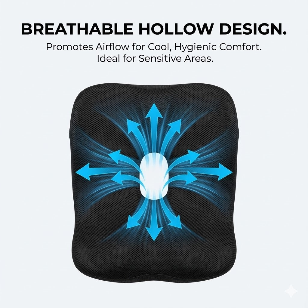 Cushion for Bruised Tailbone &amp; Sore Coccyx | Contoured Seat Pad with Cut-Out for Pressure Relief