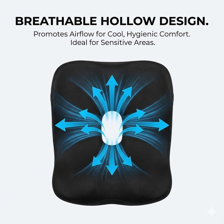 Cushion for Bruised Tailbone &amp; Sore Coccyx | Contoured Seat Pad with Cut-Out for Pressure Relief