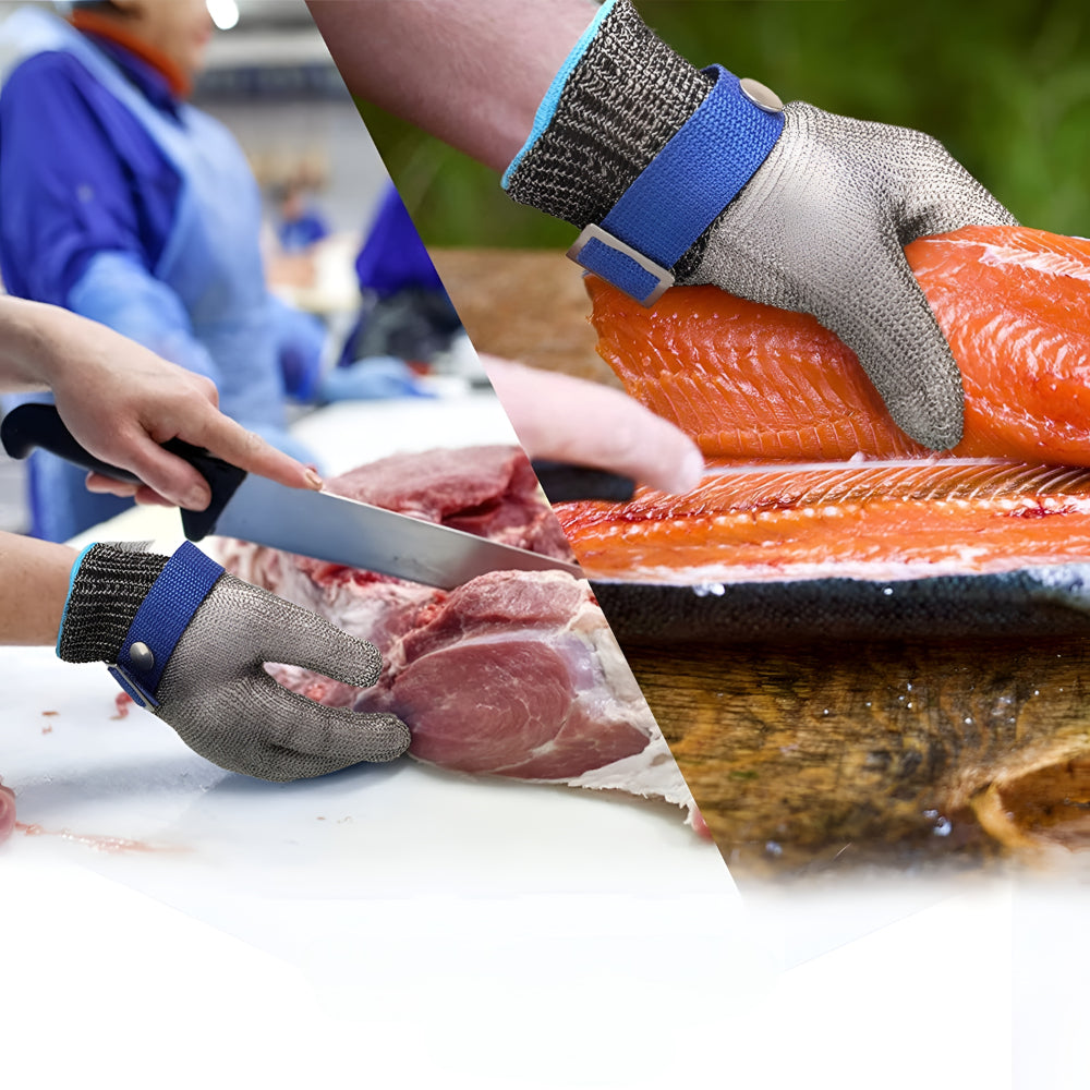 Cut Resistant Gloves Stainless Steel Mesh | Pre-Shaped Fit for Secure Grip | Protects Hands During Knife Work and Food Prep 5
