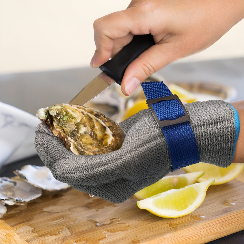 Cut Resistant Gloves Stainless Steel Mesh | Pre-Shaped Fit for Secure Grip | Protects Hands During Knife Work and Food Prep 1