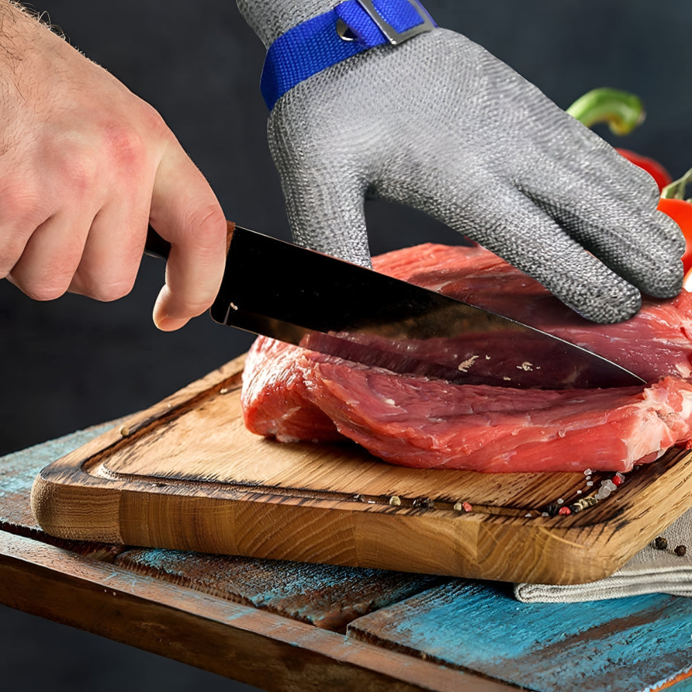 Cut Resistant Gloves Stainless Steel Mesh | Pre-Shaped Fit for Secure Grip | Protects Hands During Knife Work and Food Prep 2