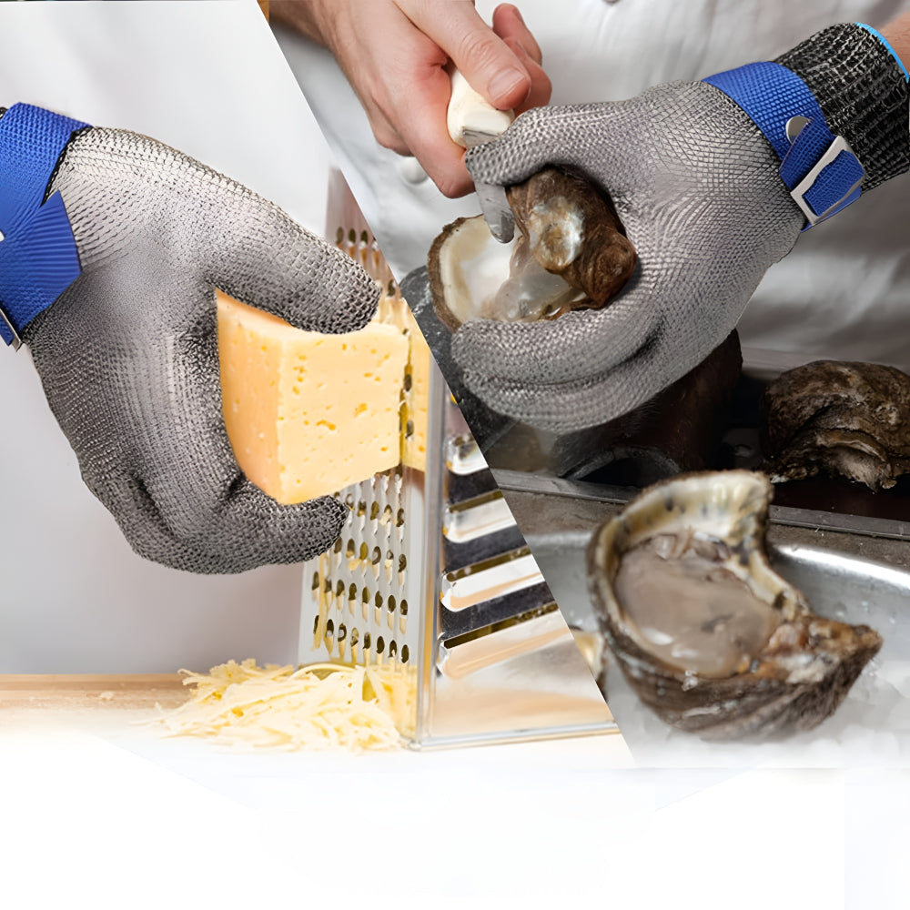 Cut Resistant Gloves Stainless Steel Mesh | Pre-Shaped Fit for Secure Grip | Protects Hands During Knife Work and Food Prep 3