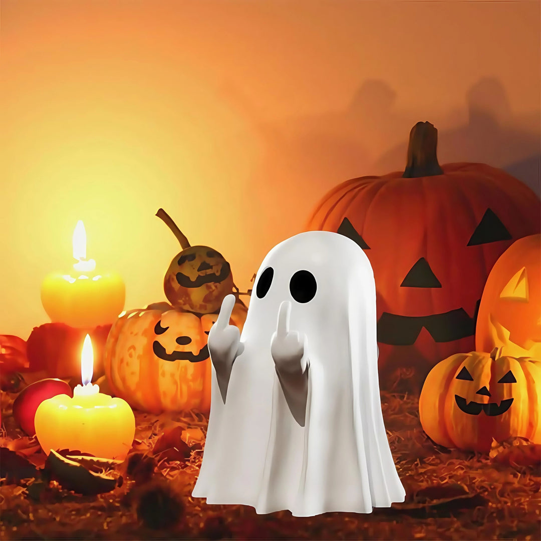 Cute Ghost Statue Resin Figure Halloween Tabletop Decor