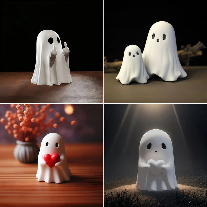 Cute Ghost Statue Resin Figure Halloween Tabletop Decor
