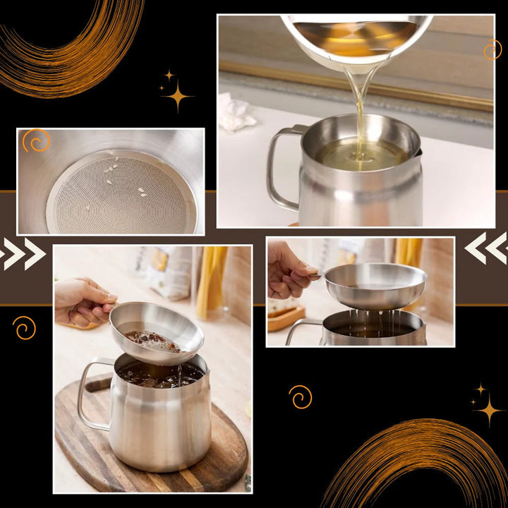 Deep Frying Pot Stainless Steel | Built-In Oil Strainer | Heat-Resistant Handle for Safe, Dishwasher-Safe Frying