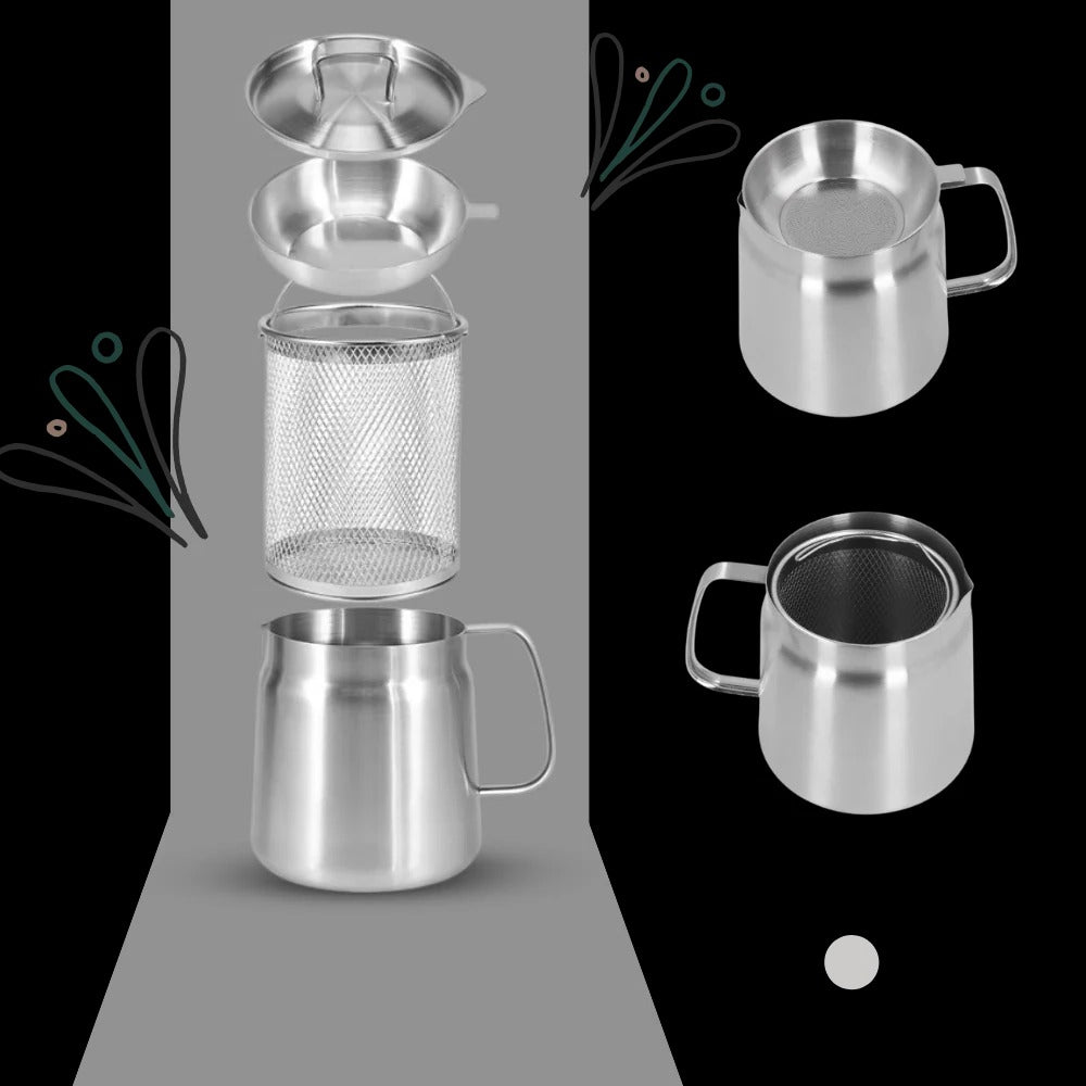 Deep Frying Pot Stainless Steel | Built-In Oil Strainer | Heat-Resistant Handle for Safe, Dishwasher-Safe Frying