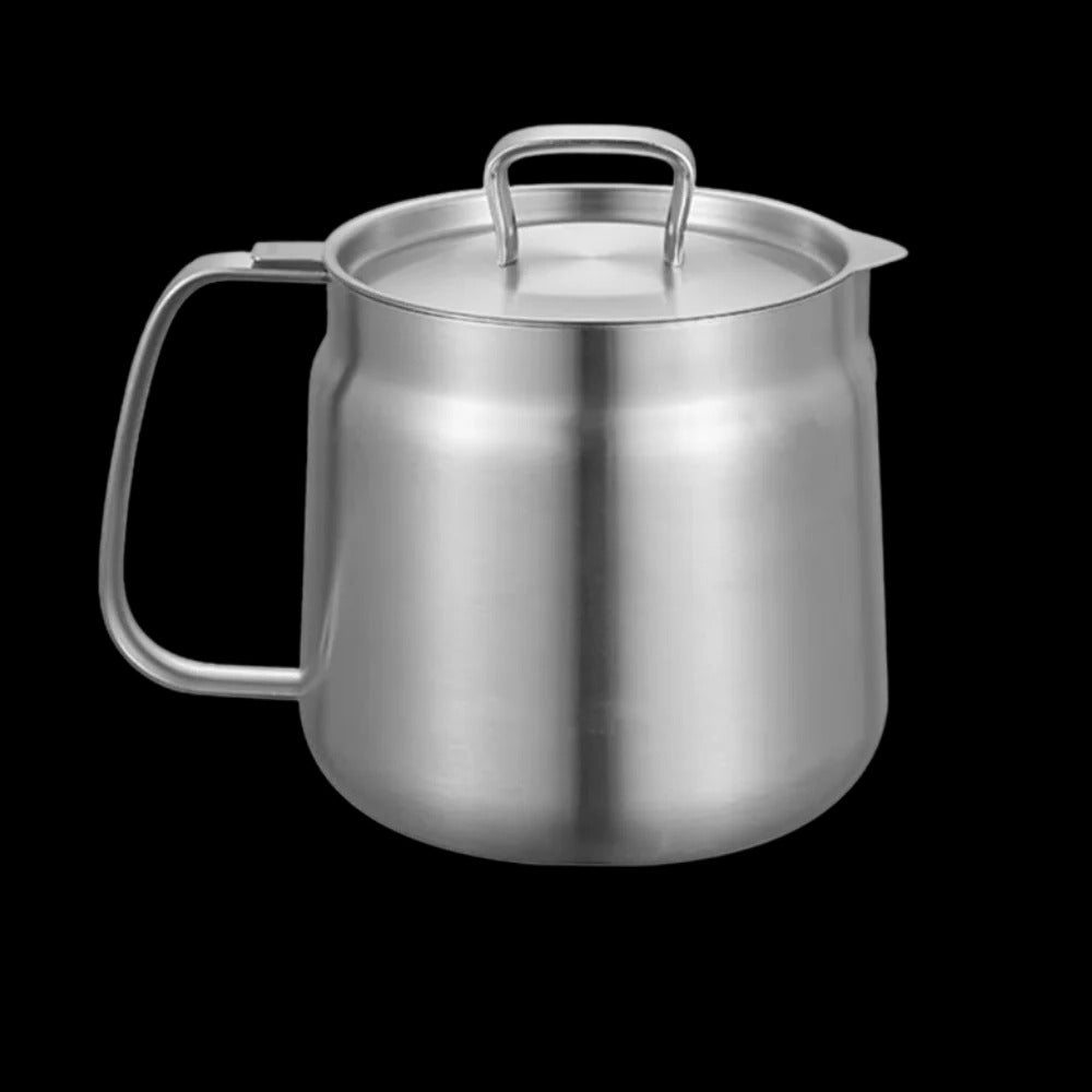 Deep Frying Pot Stainless Steel | Built-In Oil Strainer | Heat-Resistant Handle for Safe, Dishwasher-Safe Frying