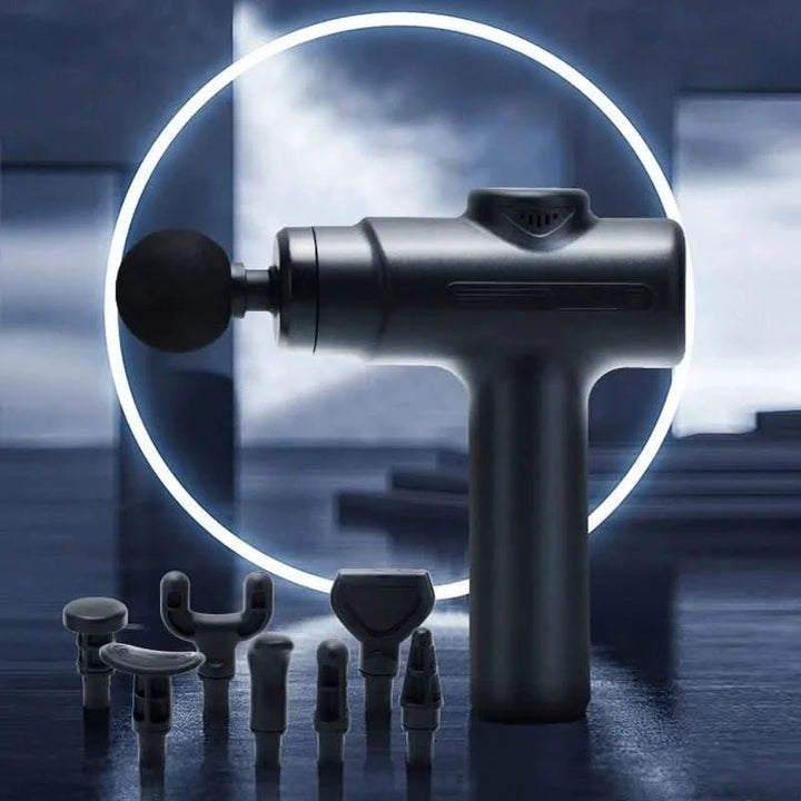 Deep Tissue Massage Gun | 8 Interchangeable Heads | Cordless Rechargeable Percussion Massager for Muscle Recovery