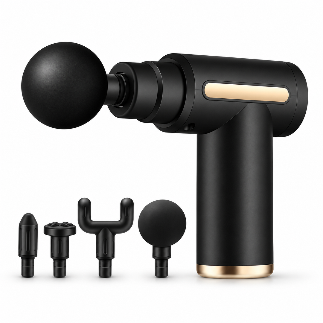 Deep Tissue Massage Gun | Adjustable Speed Percussion Massager | Interchangeable Heads for Portable Muscle Recovery