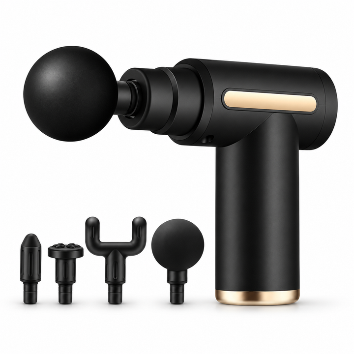 Deep Tissue Massage Gun | Adjustable Speed Percussion Massager | Interchangeable Heads for Portable Muscle Recovery