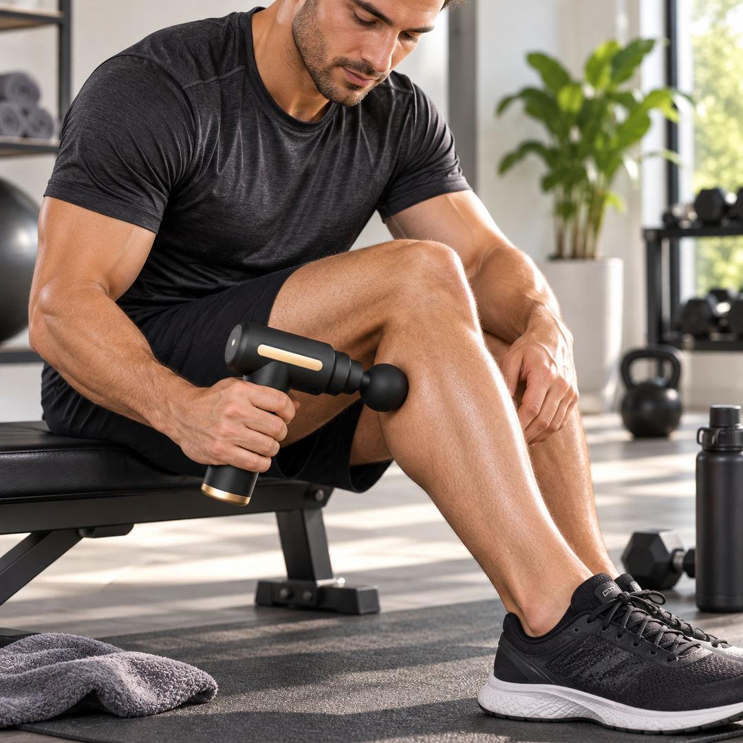 Deep Tissue Massage Gun | Adjustable Speed Percussion Massager | Interchangeable Heads for Portable Muscle Recovery