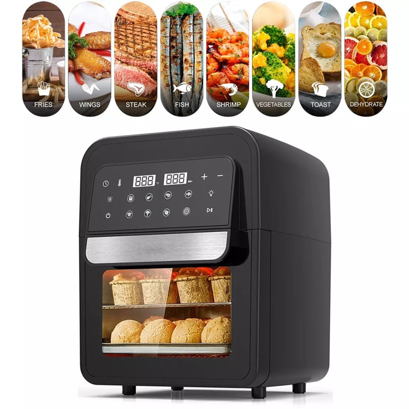 Digital Air Fryer Oven 6.5L | 8 Cooking Presets with Touch Screen | 360° Hot Air Circulation for Oil-Free Crispy Meals