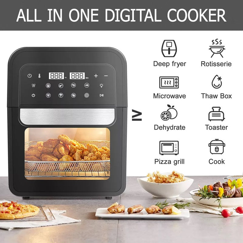 Digital Air Fryer Oven 6.5L | 8 Cooking Presets with Touch Screen | 360° Hot Air Circulation for Oil-Free Crispy Meals