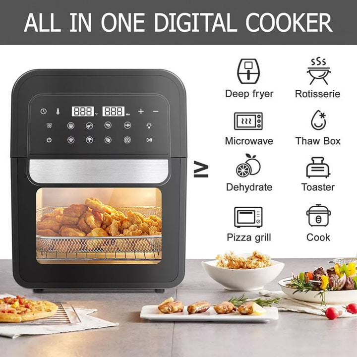 Digital Air Fryer Oven 6.5L | 8 Cooking Presets with Touch Screen | 360° Hot Air Circulation for Oil-Free Crispy Meals