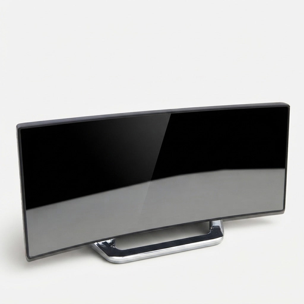 Digital Alarm Clock LED Curved Mirror Display with Gradual Volume Increase