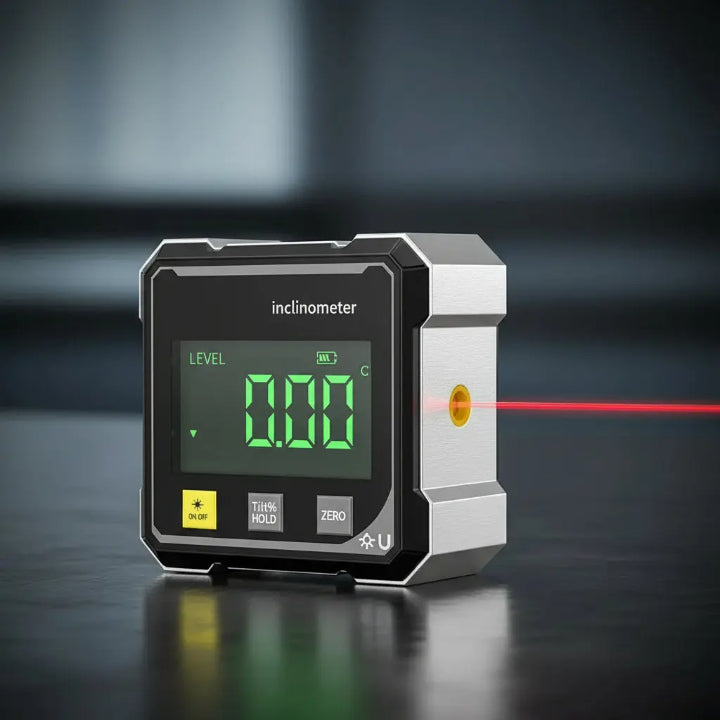 Digital Angle Gauge with Laser & Magnetic Base | LED Inclinometer Design