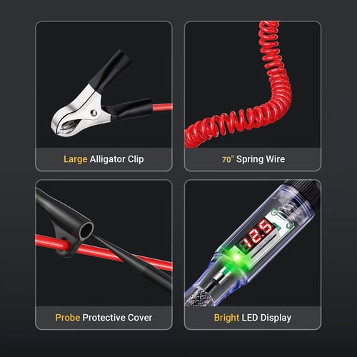 Digital Circuit Tester Automotive 3 V-48 V Voltage Range with LED Display