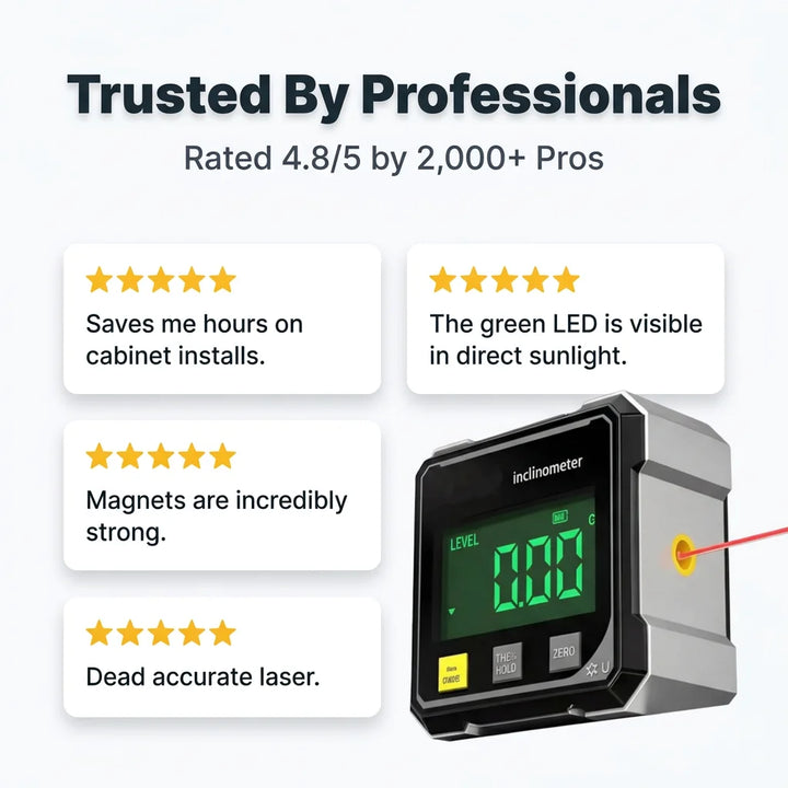 Digital Laser Level with Magnetic Base | 5.6 cm Compact Design | Hands-Free Laser Guided Precision for Cabinetry &amp; Tiling