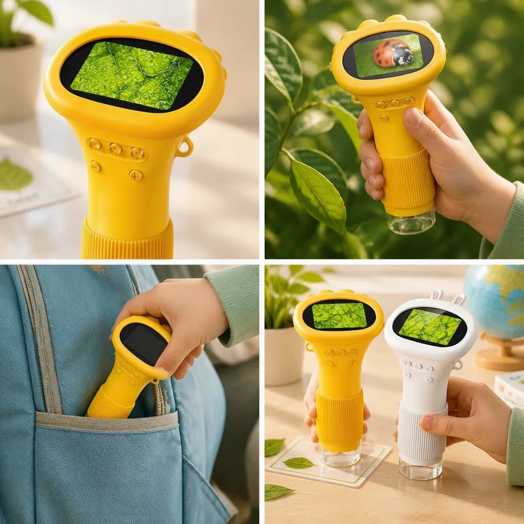 Digital Microscope Handheld Portable 1000X Zoom with Built-In Display