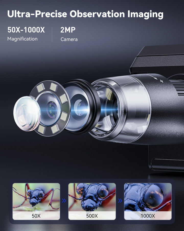 Digital Soldering Microscope 50X-1000X 1080P LED Zoom