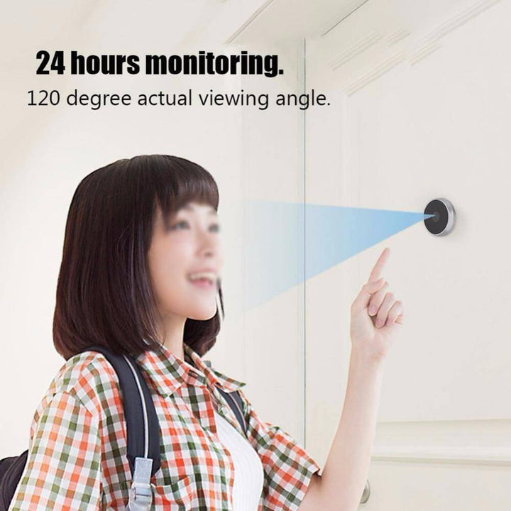Digital Video Doorbell Peephole Viewer | 120-Degree Wide-Angle HD Camera Sensor | Wireless Tool-Free 3-Minute Install