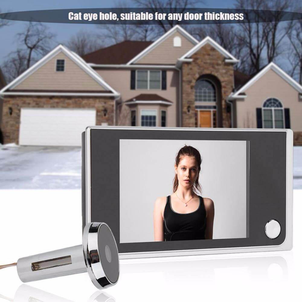 Digital Video Doorbell Peephole Viewer | 120-Degree Wide-Angle HD Camera Sensor | Wireless Tool-Free 3-Minute Install