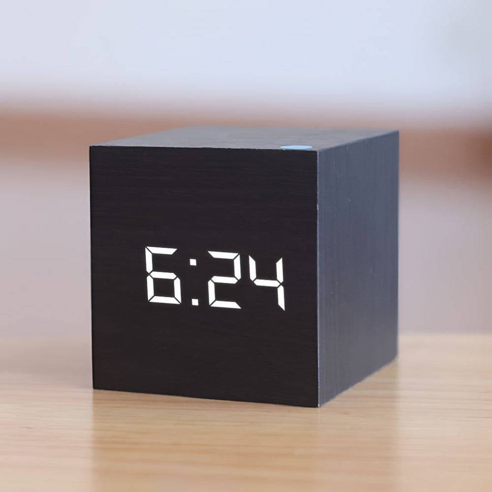 Digital Alarm Clock LED Display | Time, Date & Temperature Desk Clock | Adjustable Brightness, USB or Battery Power 2