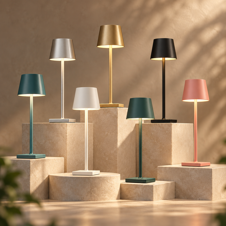 Dimmable LED Table Lamp Metal Base | Wireless Touch Control | Cordless Rechargeable Lighting for Indoor and Outdoor Use 1