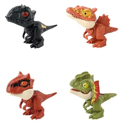 Dinosaur Toy Finger Puppet Bite-Ready Rounded Edges with Movable Tail