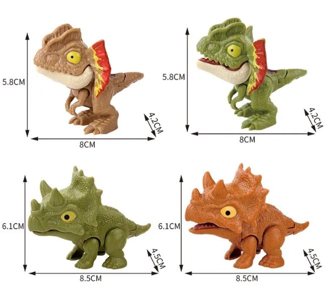 Dinosaur Toy Finger Puppet Bite-Ready Rounded Edges with Movable Tail