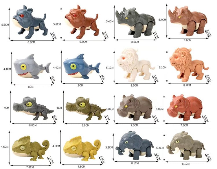 Dinosaur Toy Finger Puppet Bite-Ready Rounded Edges with Movable Tail
