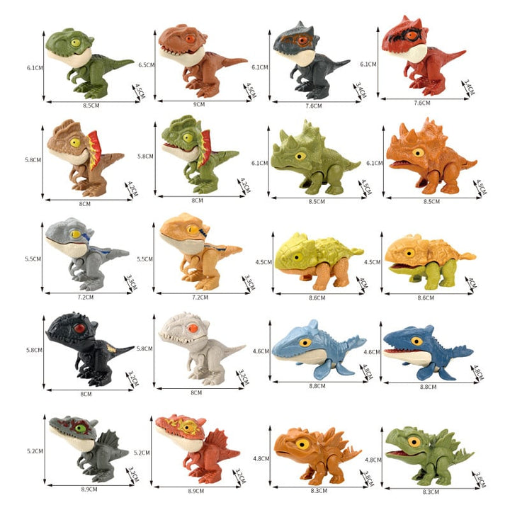 Dinosaur Toy Finger Puppet Bite-Ready Rounded Edges with Movable Tail