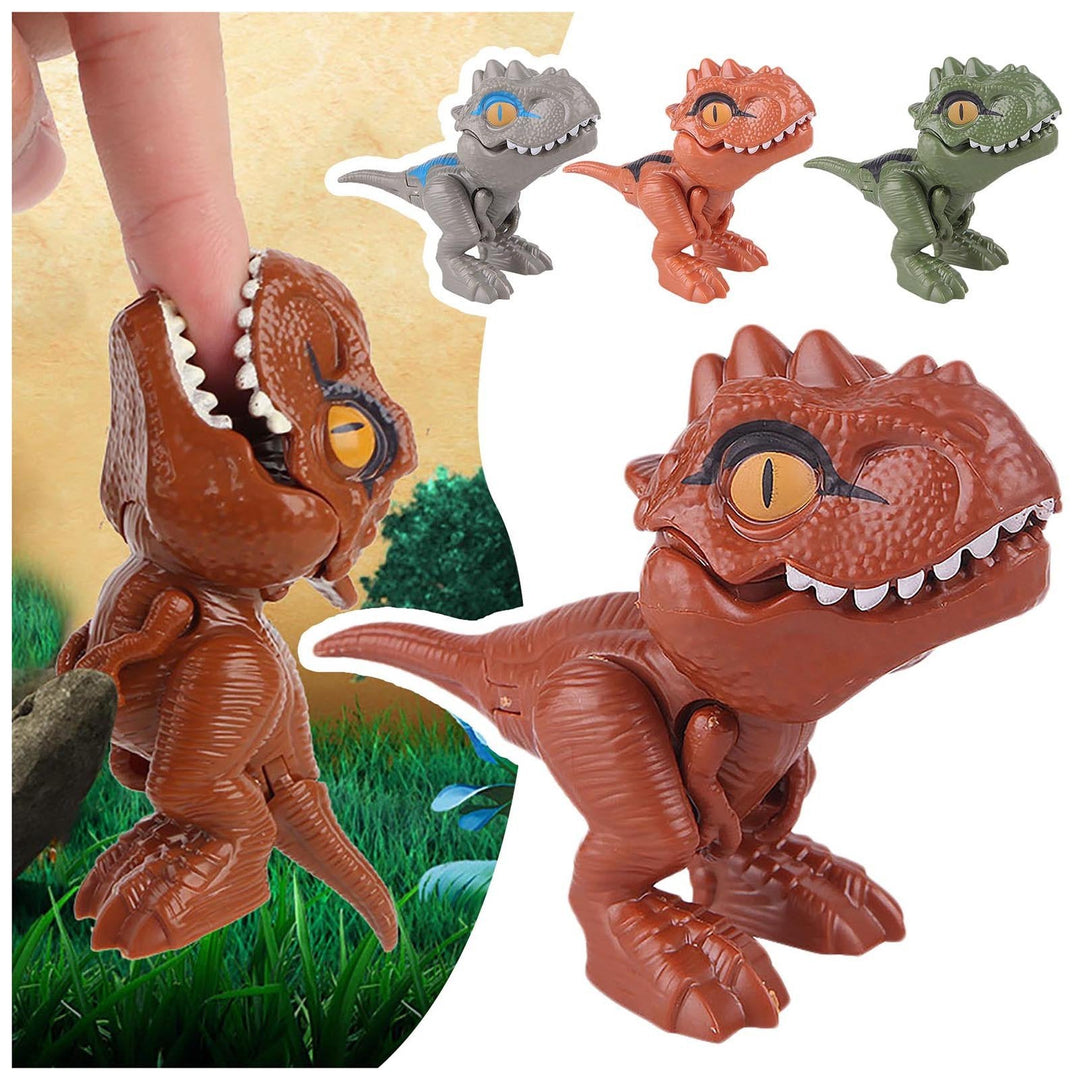 Dinosaur Toy Finger Puppet Bite-Ready Rounded Edges with Movable Tail
