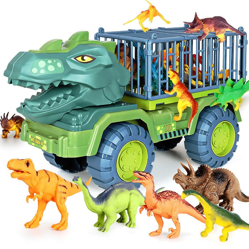 Dinosaur Truck Toy Play Set with Sturdy Plastic Build | Includes Dinosaur Figures &amp; Accessories | Encourages Imaginative Play