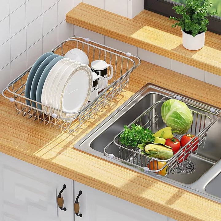 Dish Drainer Sink Rack | Extending Arms And An Open Base