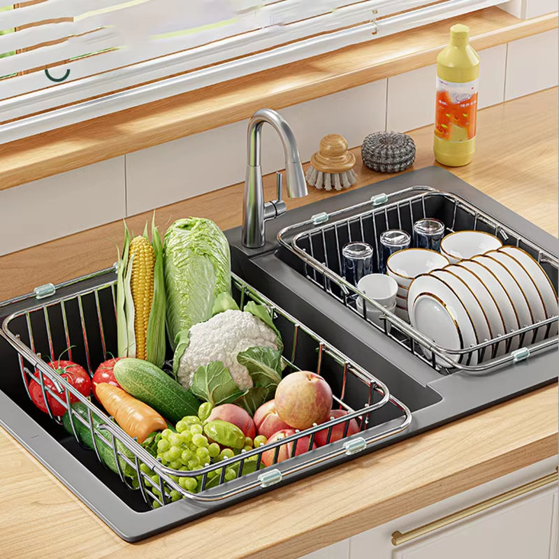 Dish Drainer Sink Rack | Extending Arms And An Open Base