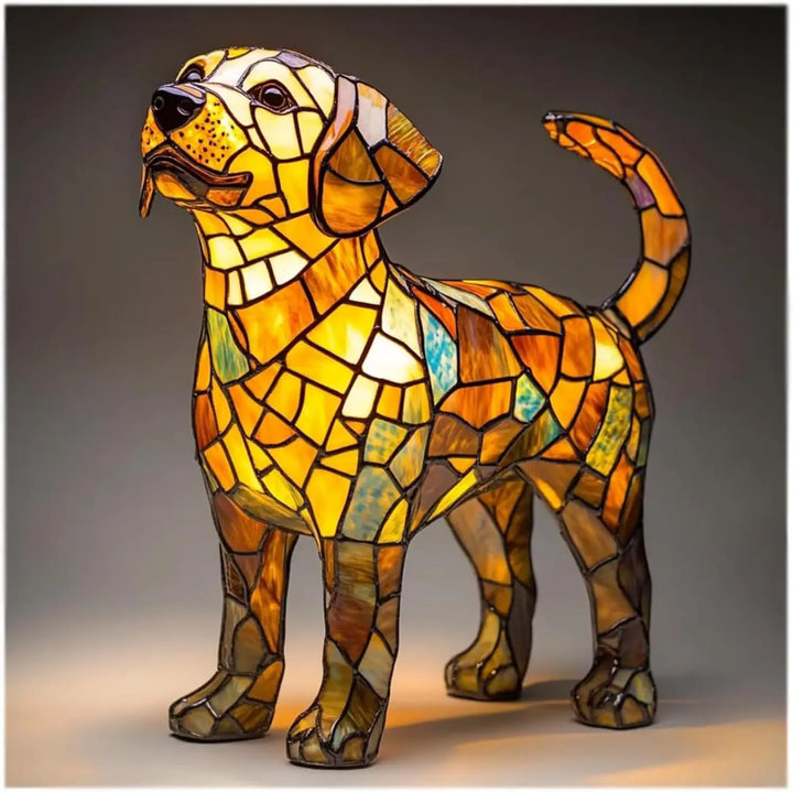 Dog Decorative Table Lamp | Colourful Fantasy Design | Warm Ambient Glow for Bedside, Desk or Shelf Display in Any Room