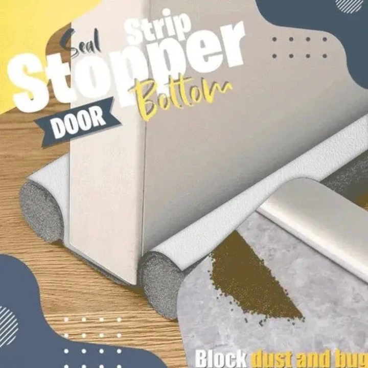 Door Draught Excluder Strip | Adjustable Universal Fit, Cuts to Size | Blocks Draughts, Noise, Dust and Insects for All Doors