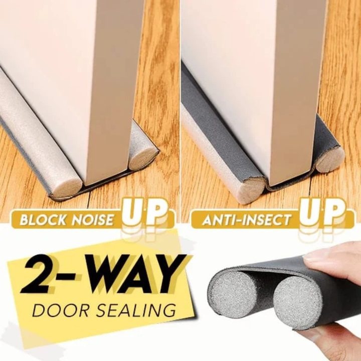 Door Draught Excluder Strip | Adjustable Universal Fit, Cuts to Size | Blocks Draughts, Noise, Dust and Insects for All Doors