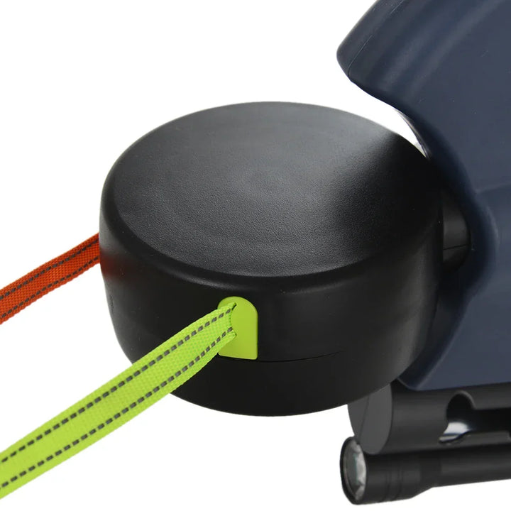 Double Dog Leash with LED Light | 360° Swivel Anti-Tangle, 3m Retractable Per Side | Reflective for Night Walks
