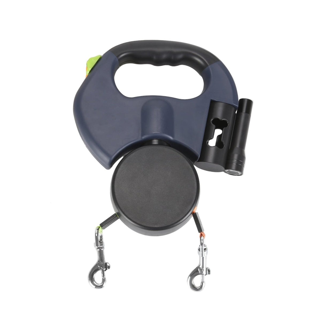 Double Retractable Dog Lead | Twin Cords, Clip-On Torch