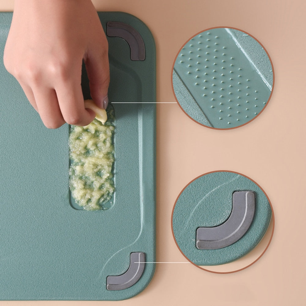 Double-Sided Cutting Board Stainless Steel | Two Cutting Surfaces for Meat, Vegetables and Fruit | Dishwasher Safe Kitchen Tool