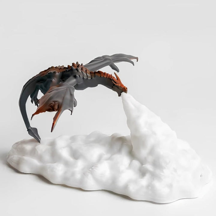 Dragon Night Light Halloween Decor Lamp | Fire-Breathing LED Flame Effect | USB Rechargeable, Cordless, 3D-Printed Design