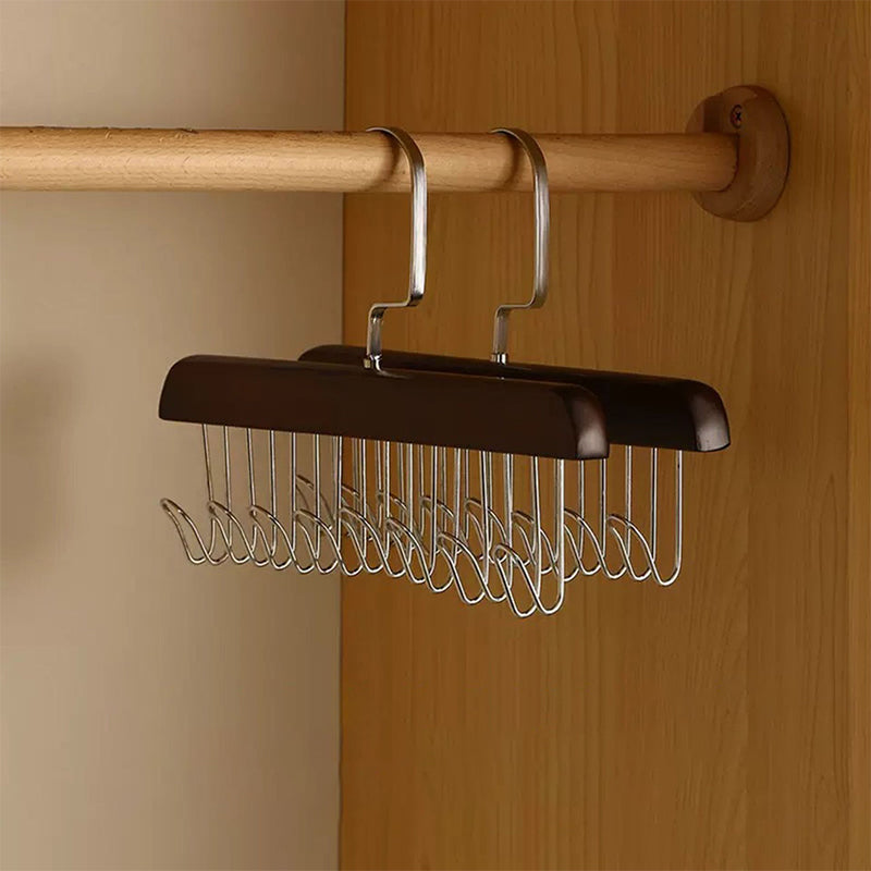 Dress Hanger | Twin Staggered Hook Rows, Swivel Top Hook