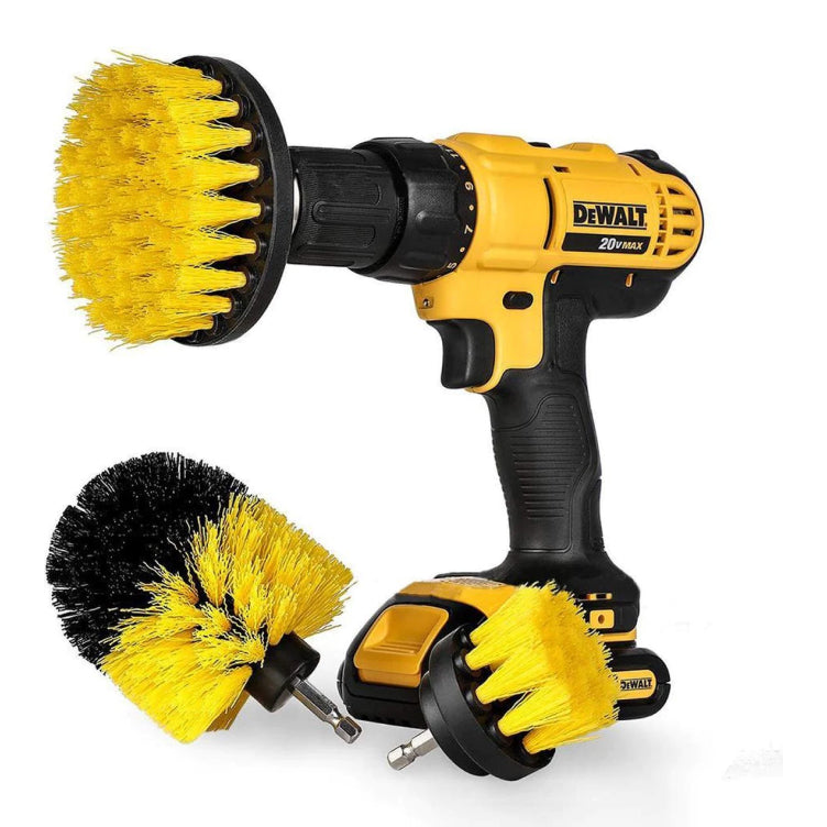 Drill Brush Set Universal Multi-Head Polypropylene with Extension Rod