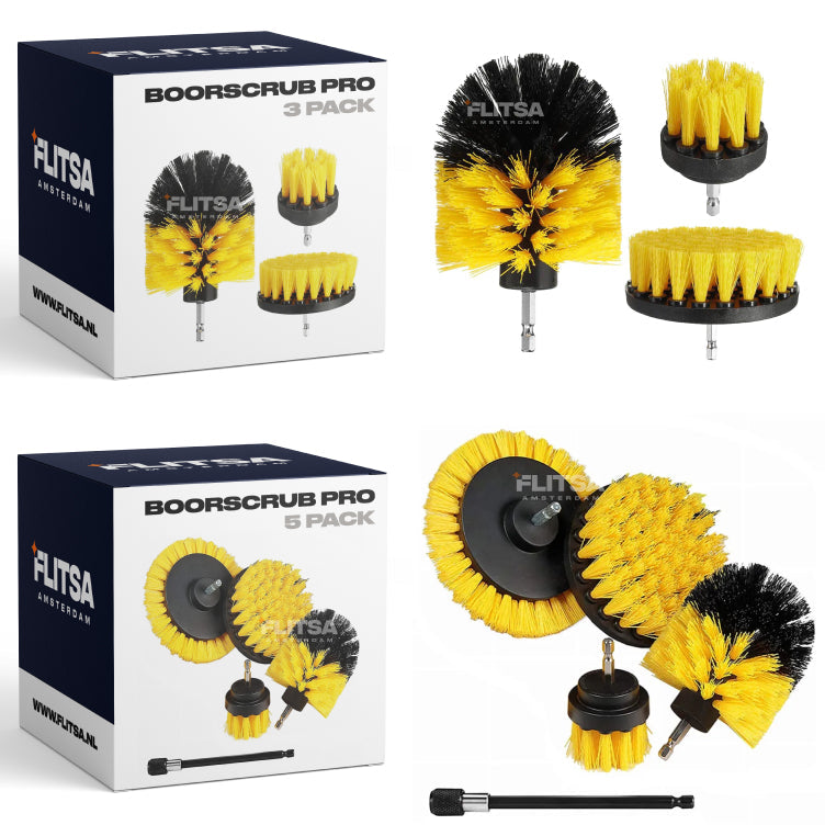 Drill Brush Set Universal Multi-Head Polypropylene with Extension Rod