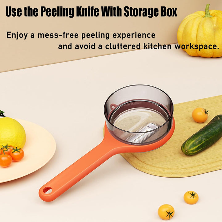 Dual Blade Vegetable Peeler Stainless Steel | Built-In Peel Catcher &amp; Two Interchangeable Heads | Ergonomic Ambidextrous Grip