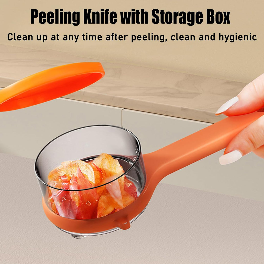 Dual Blade Vegetable Peeler Stainless Steel | Built-In Peel Catcher &amp; Two Interchangeable Heads | Ergonomic Ambidextrous Grip
